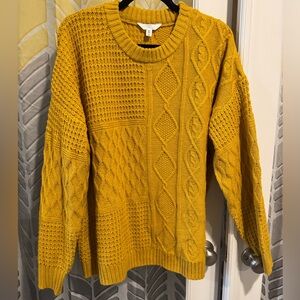 Yellow Cable Knit Sweater